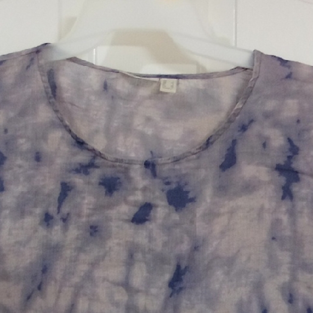 LOGO by Lori Goldstein Purple and Blue Tie-Dye Blouse - Picture 4 of 13